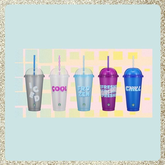 ⭐️ Starbucks 2024 Reusable Venti Dome Cold Cups 5pk NWT - Picture 2 of 4